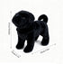 TUKVESZE 12 inch Black Pug Dog Stuffed Animal, Pug Dog Plush Toy Lifelike Dog Stuffed Animals for Girls and Boys