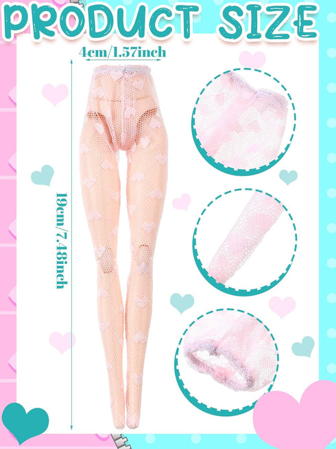 6 12 Inch Pieces Doll Tights Handmade Doll Lace Stockings Female Long Sock Legging Casual Accessories for DIY