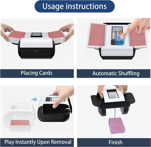 1-2 Electric Card Shuffler Decks, Automatic Card Shuffler Machine for Poker, Blackjack & Casino Games, Smooth & Fast