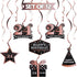 LINGTEER Happy 24th Birthday Decorations, 12Pcs Black & Rose Gold Swirls Streamer Set for 24 Years Old Bday Party