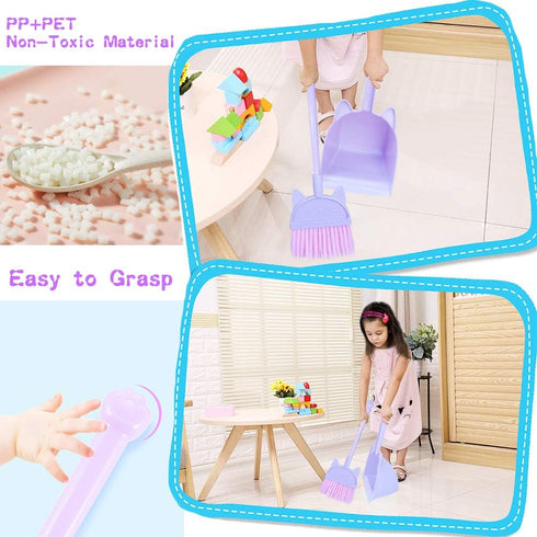 Kids Mini Broom Toy Cleaning Set Combo for Boys and Girls, Toddler Play Toys