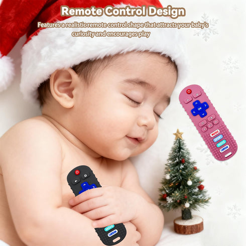 3 Pack 6-12 Silicone Teething Toys - Teething Remote Control for Baby, BPA Free Baby Chew Toys & Easy to Hold Teether