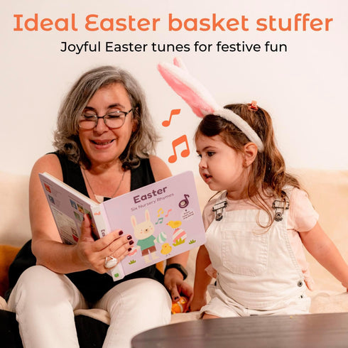 1-3 Cali's Books Easter Nursery Rhymes Musical Book - Easter Basket Stuffers for Toddlers, Baby Easter Basket Stuffers