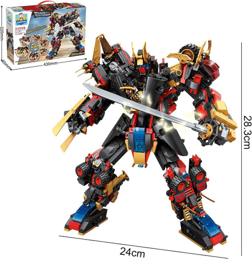 QLT QIAOLETONG 12 in 1 Transforming Mecha Robot Building Set - 542 PCS Compatible with Lego