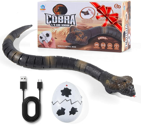 AMCHSURI Remote Control Snakes Realistic Rc Snake Prank Cobra Rechargeable Smart Sensing