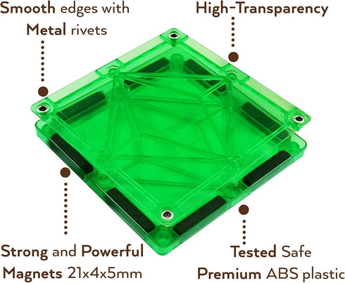Magnetic Tiles Clear Colors, Magnet Blocks for Kids, STEM Magnetic Blocks for Toddlers, Girls, and Boys