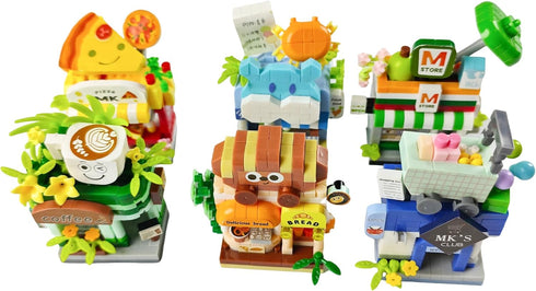 Gearblox 6 Set Set Street City View Mini House Festival Micro Building Toy Blocks for Home Decor Toys Gifts