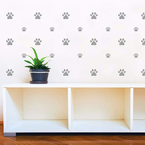 49 Pieces/Set Dog Paws Wall Decals, Vinyl Pawprints Sticker Animal Footprint Wall Art for Kids Nursery Bedroom Decor