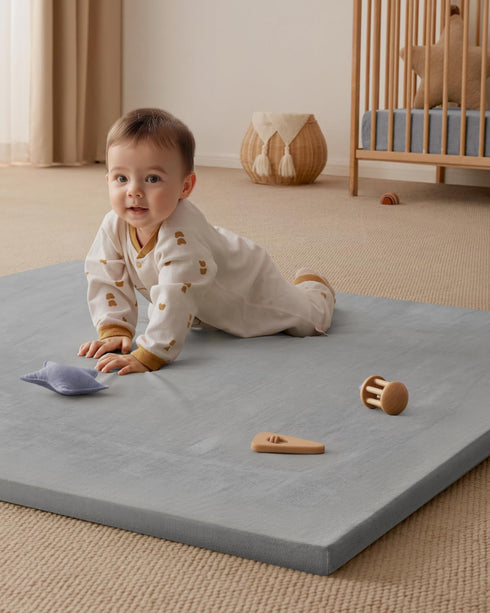 1.3" 50x50 Blissful Diary Thick Baby Play Mat, Playpen Mat with Removable & Washable Cover, Ultra Soft Crawling Rug