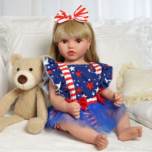 2 17-22 Inch BABESIDE Pcs Reborn Baby Doll Clothes for Babydolls, Reborn Doll Dress Accessories with Headband