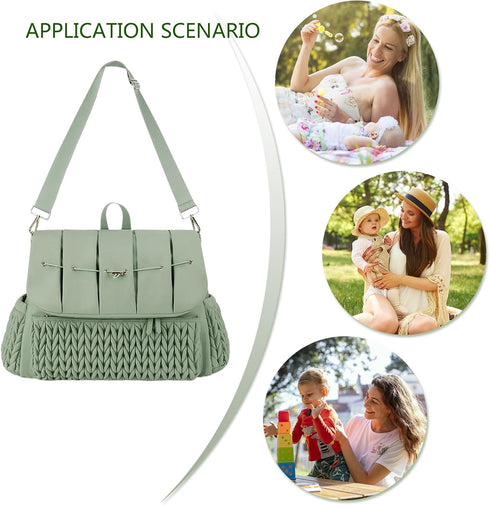 jiahesuw Backpack Multifunctional Diaper Bag with Changing Pad Large Capacity Foldable Travel Nappy Bag Multifunctional