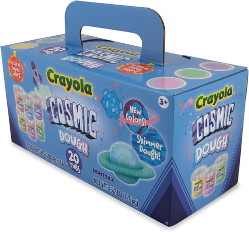 Crayola Dough - Cosmic Play Dough | 20 Tubs of 3oz Non-Toxic Modeling Compound in 6 Cosmic Colors