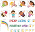 Peel and Stick Kids Wall Decals Educational Rainbow & Diversity Stickers for Nursery, Classroom, Playroom | Learn Play