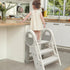 JoyrChld 3 Counter,Adjustable 3 2 Step Ladder Step Folding Toddler Step Stool for Kids Three Step Standing Tower