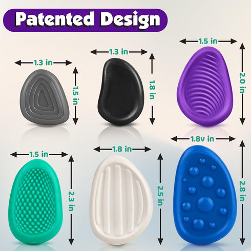 6 Pack Fidget Toys Adults Sensory Stone: Textured Worry Stone for Autism Kids Calming Down - Fidget Stress Toys