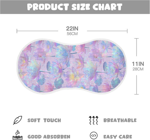 decor gift 4 Pack 22x11in Cotton Neutral Burp Cloths Soft Touch Indian Water Lily Neon Purple Baby Rags for Unisex