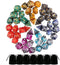 49 Pieces DND Dice Set - Polyester D&D Dice with 7 Pockets, 7 Sets for RPG DND MTG (D4, D6, D8, D10, D12, D20)