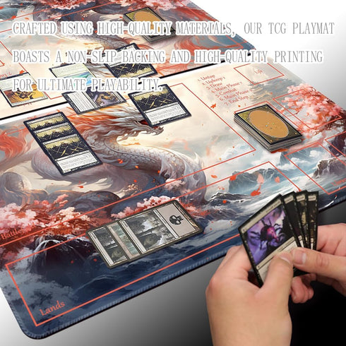 MTG Playmat 24x14in with Free Storage Bags, Non-Slip Backing, Ideal TCG Mouse Pad (Guardian, with Zone)