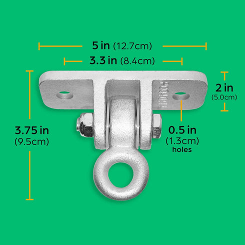 Jungle Gym Kingdom Swing Set Hangers - 2 Heavy Duty Brackets with Locking Snap Hooks for Indoor/Outdoor Use