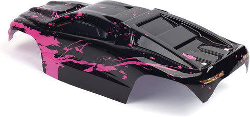 Custom Body Muddy Hot Pink Over Black Style Compatible for E-Revo 1/10 Scale RC Car or Truck (Truck not Included)