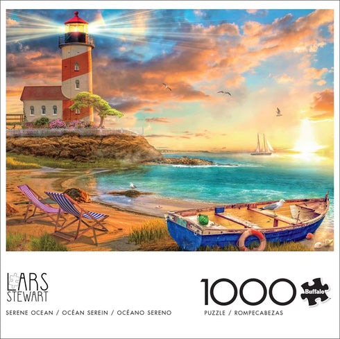 Buffalo Games - LARS - Serene Ocean - 1000 Piece Jigsaw Puzzle for Adults Challenging Puzzle Perfect for Game Nights - Finished Puzzle Size is 26.75 x 19.75