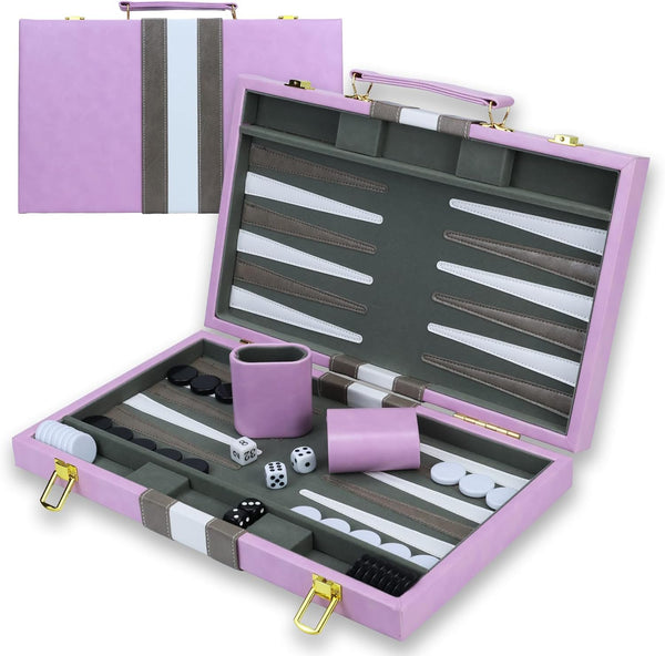 Backgammon Sets for Adults, 15 inch Backgammon Purple Sets Classic Board Game