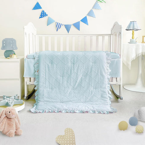 Set 3 Set Set Set Wowelife Baby Crib Bedding for Girls, Piece Boho Crib Comforter Ruffle, Baby Boy Crib Bedding Nursery