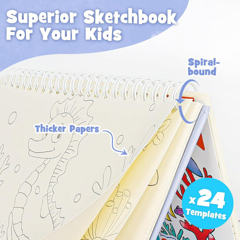 Set, 3-5 Paint with Water Books for Kids, Watercolor Coloring Book Mess Free Watercolor Painting Arts and Crafts Water