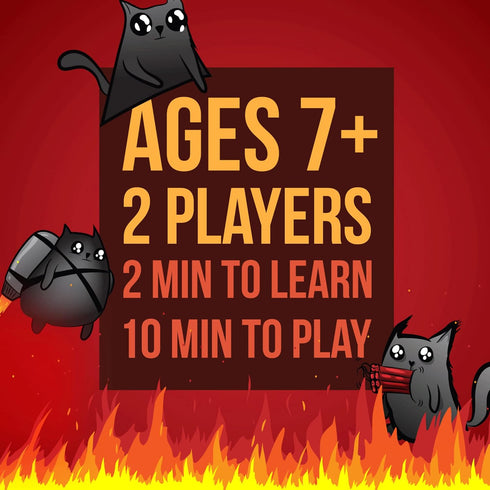Exploding Kittens Original 2 Player Edition - Hilarious Family Game Night Card Game for Ages 7 and Up - 56 Cards