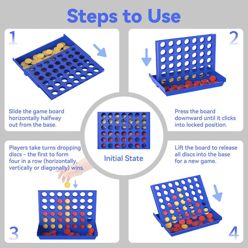 Pup Go 4 3+, (11x8x9cm) Travel Size in a Row Game for Kids Ages Christmas Stocking Stuffers Gifts for Boys Girls Teens