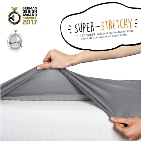 The Shrunks (2 Pack Natural Fibre Crib-Sized Water-Proof Fitted Sheet Crib/Toddler, Grey)