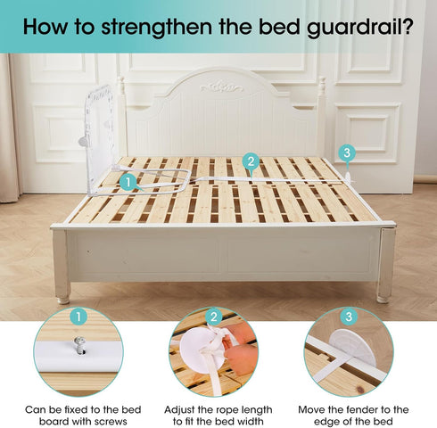35.7" NUTIKAS Baby Bed Rail Guard for Crib - Toddler Bed Rails for Twin,Full, Queen, Toddlers, Bunk Size Bed Swing Down
