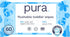 Pura Flushable Toddler Wipes 1 x 60 Wipes, 100% Plastic Free, 99%