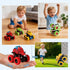 TGXLAK 2 3 4 5 3 Pack 360 2-4-6 3-5 Dinosaur Toys for Year Old Boys - Monster Truck Toys with Friction Power Rotating