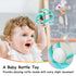 Mombella Teething Toys 6-12 Months - 2 in 1 Snail Baby Teether & Rattle Toys, BPA FREE (Teal)