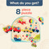B. toys Vehicles On The Go! Wooden Peg Puzzle, Educational Puzzle for Toddlers, 7 Chunky Pieces