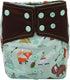 Sigzagor 3 AIll in One Cloth Diapers Nappies for Night AIO Sewn in Insert Reusable Washable (Whales Foxes)