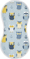 decor gift Cotton Muslin Burp Cloths Breathable Funny Ocean Owl Blue washcloth for Newborns