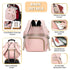Backpack 35L ROSEGIN Pink Diaper Bag for Baby Girls - Baby Shower Gifts for Mom, Quilted Diaper Bag with Changing Pad