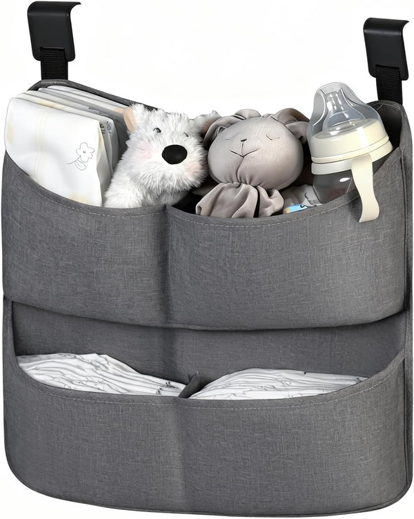 cutebeams Hanging Diaper Caddy for Crib, Diaper Organizer for Changing Table, Bassinet, Stroller,