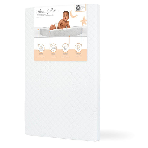 Dream On Me Holly 2-in-1 Mini & Portable Crib Mattress (38x 24x
