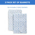 Delta Children 100% Cotton Muslin Baby Receiving Blankets 47x47 Inches, Pack of 2 Blue Botanicals