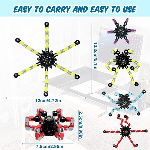 Sengtin 20pcs Random Fidget Spinners,DIY Deformable Robot Fingertip Toys,Decompression Spinner,Deformable Creative