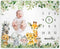 Safari Animals Milestone Blanket, Jungle Baby Growth Chart Monthly Blanket, Watch Me Grow for New Moms Baby Shower