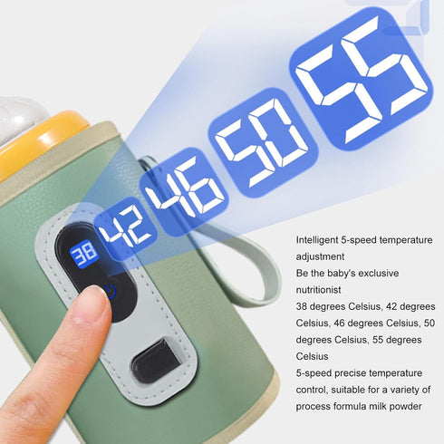 Miriam Song 5 Baby Milk Bottle Warmer with USB Digital Display - Portable Speed Milk Heat Keeper for Breastmilk
