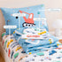 4-Piece Set Set PERFEMET Toddler Bedding Boys Cars Toddler Comforter with Sheets Reversible Lightweight Blue Vehicles