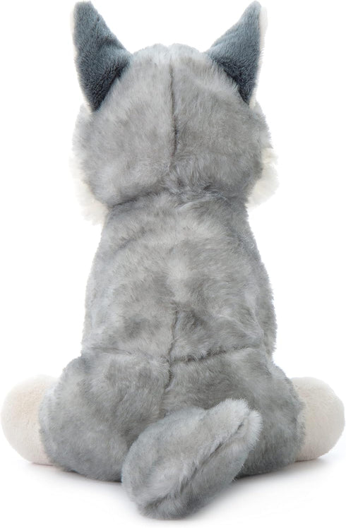 The Petting Zoo Wolf Stuffed Animal, 12 Inch Grey Wolf Plush Toy, Gifts for Kids, Wild Onez Zoo Animals