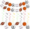 18 Pieces Sports Party Decorations, Sports Themed Birthday Supplies with 2 Banners and 16 Hanging Swirl Paper Garland