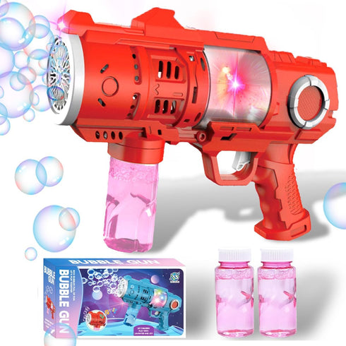 DinXlon toys Kids Bubble Gun Automatic Light Up, 10000+ Bubbles Per Minute, 360 Leakproof