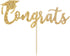 Gold Glitter Congrats Cake Topper, Graduation Party Decorations for 2022 High School/College/Senior